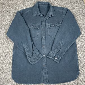 LL Bean Chamois Shirt Men’s Large Blue Flannel Button Heavy